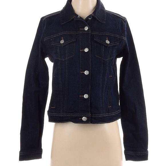 Lands' End Jackets & Blazers - NWT Lands End Women Denim Trucker Jacket/ Dark Indigo Wash